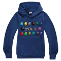 Miniatyrbillede 1 af 3: Blandt os Børn 3D Casual 3D Printet Sweatshirt Hættetrøje Pullover navy bule 130cm