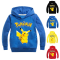 Miniatyrbilde 2 av 3: Tegneserie Pikachu Langermet hettegenser for barn Pullover Jumper Topper blue 150cm