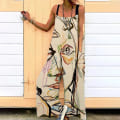 Miniatyrbilde 1 av 3: Kvinnor vida ben jumpsuits Bohemian långbyxor Apricot XL
