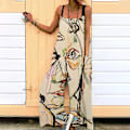 Miniatyrbillede 1 af 3: Kvinnor vida ben jumpsuits Bohemian långbyxor Apricot 3XL