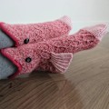 Miniatyrbillede 2 af 3: 1 par strikkede dyrestrømper Alligator Cuff hjemmesko julesokker Small fish