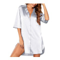 Miniatyrbilde 3 av 5: Nattkjole, Nattkjole, Nattkjole for kvinner, Button Pyjamas grey 2XL