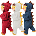 Miniatyrbillede 1 af 10: Klatrende spædbørn Dinosaur Hætte Jumpsuit Efterår Vinter Tøj Blue
