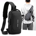 Pikkukuva 2 / 5: Herr Multifunktion Stöldskydd USB Axelväska Crossbody Bag Tra A3