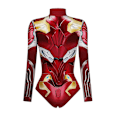 Miniatyrbillede 3 af 3: Kvinders halloween kranium 3d print langærmet bodysuit i ét stykke Zip Up trikot jumpsuit Y - Style 2 M