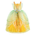 Miniatyrbild 1 av 5: Tinker Bell Dress Elf Child Dress Princess Tianna Dress Halloween Cosplay Green Flower Fairy 150CM