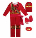 Barn Anime Phantom Cosplay Kostym Huvkläder Ninja Super Blue Red 130cm