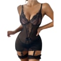 Miniatyrbild 1 av 3: Sexiga damunderkläder Spetsklänning Babydoll Underkläder Nattkläder black M