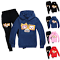 Miniatyrbild 2 av 3: Pojkar Flickor LANKYBOX Hoodies Träningsoveraller Toppar+Joggerbyxor Set Navy blue 130cm