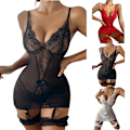 Miniatyrbild 3 av 3: exiga damunderkläder petsklänning Babydoll Underkläder Nattkläder black S
