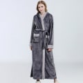 Pikkukuva 5 / 10: Flanelli Pyjama-kylpytakit Hupullinen nauhallinen yöpaita Pink M