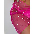 Pikkukuva 4 / 4: HAUFR naisten läpinäkyvä rantauimahousu Cover Up Wrap minihame Hot Pink One Size