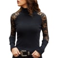 Miniatyrbild 1 av 10: adies Womens Stretchy Slim Fit T-Shirt Plain Shirts Tops Black L