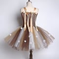 Miniatyrbillede 2 af 3: Børnejule hjortekjole Send hårbøjle piger jakkesæt Nederdel Mesh Princess Tutu Nederdel Princess Sk Brown 6-7Y