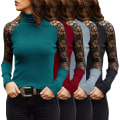 Pikkukuva 10 / 10: adies Naisten joustava Slim Fit T-paita Tavalliset paidat Topit Black L