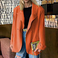 Miniatyrbillede 1 af 4: Kvinder Langærmede Business Jakker Work Cardigan Jakke Enkeltradede Blazere Orange L