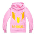 Miniatyrbilde 3 av 3: Barn Messi Print Casual Hettegenser Gutter Hette Topp Genser Genser Gave 2-14 år Pink 140CM 8-9Y