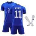 Miniatyrbillede 1 af 2: Chelsea F.C Home Børn Mænd Fodboldsæt Fodboldtrøje Trænings-T-shirtdragt 21/22 KANTE / HAVERTZ / WERNER / MOUNT 11 - WERNER 24 (130-140cm)