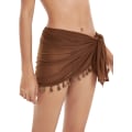 Miniatyrbilde 1 av 4: HAUFR Dame Sheer Beach Badetøy Cover Up Wrap Mini-skjørt Brown X-Large