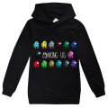 Miniatyrbillede 1 af 3: Blandt os Børn 3D Casual 3D Printet Sweatshirt Hættetrøje Pullover black 130cm