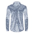 Miniatyrbild 1 av 5: Långärmade för män printed Casual Button Down-skjortor grey M