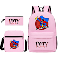 Miniatyrbillede 1 af 5: Poppy Play Time High School Rygsæk Pink F2 Three piece set