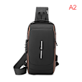 Miniatyrbild 1 av 5: Herr Multifunktion Stöldskydd USB Axelväska Crossbody Bag Tra A2