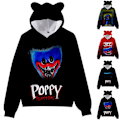 Miniatyrbillede 2 af 3: Poppy Playtime Huggy Wuggys Kids Cat Ear Hoodie Træningsdragt Toppe B 120cm