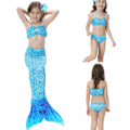 Miniatyrbillede 3 af 6: 3 stk Kid Piger Havfrue Hale Bikini Sæt Ferie Badetøj Badedragt rose red 110cm