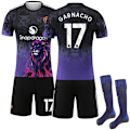 Pikkukuva 1 / 2: 2025-2026 Manchester United Erikoisversio Jalkapallopaita Lapsille ja Aikuisille Sukkien kanssa No.17 GARNACHO No.17 GARNACHO XS