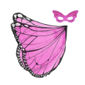 Miniatyrbilde 2 av 3: Kids Girl Butterfly Wings Cape med maske Fairy Pixie Cosplay-kostyme W2
