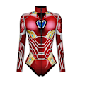 Miniatyrbillede 1 af 3: Kvinders halloween kranium 3d print langærmet bodysuit i ét stykke Zip Up trikot jumpsuit Y - Style 2 M