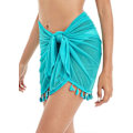 Pikkukuva 4 / 4: HAUFR naisten läpinäkyvä rantauimahousu Cover Up Wrap minihame Blue X-Large
