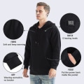 Miniatyrbilde 3 av 5: Oppvarmede hettegensere,usb Elektrisk oppvarming Letthettegensere Jakke black 3XL