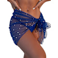 Miniatyrbild 1 av 4: HAUFR Dams Sheer Beach Badkläder Cover Up Wrap Mini Kjol Royal Blue One Size