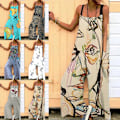 Miniatyrbillede 3 af 3: Kvinnor vida ben jumpsuits Bohemian långbyxor Apricot XL
