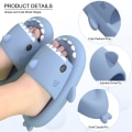 Miniatyrbild 7 av 10: Haj Tofflor Badtofflor EVA Shark Tofflor Barn Dam Herr Mjuka Foppatofflor Sandaler Innetofflor Green 27-27.5cm