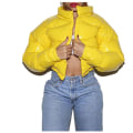 Miniatyrbillede 1 af 3: Kort vinterfrakke til kvinder yellow M