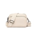 Miniatyrbild 1 av 5: crossbody väska Dam läder liten axelväska med dragkedja off-white