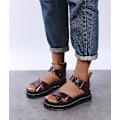 Miniatyrbillede 2 af 5: Sommer chunky sandaler til kvinder med tyk sål Strappy Flatforms Sko Red Brown EU 40