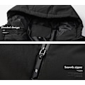 Miniatyrbillede 4 af 5: Opvarmet jakke, opvarmet frakke til kvinder og mænd, vinterfrakke hættejakke Black 2XL