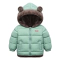 Miniatyrbilde 1 av 5: Baby vinter tykk varm jakke Sherpa Fleece hettejakke light green 120cm