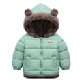 Miniatyrbillede 1 af 5: Baby vinter tyk varm jakke sherpa fleece hættefrakke light green 100cm