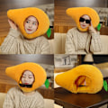 Miniatyrbild 10 av 10: för kreativa mango form plysch hatt Rolig frukt fyllda huvudbonader Cosplay Party