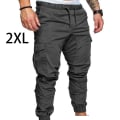 Pikkukuva 2 / 5: Miesten taskuhousut Rento joustavat string-muoti pitkät housut Grey 2XL