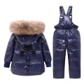 Miniatyrbillede 2 af 5: Børne hætteparka og overalls Drenge Piger Vinter dunjakke Baby Dinosaur jakke Vinterdragt Beige 4T