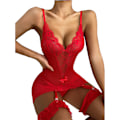 Miniatyrbild 1 av 3: exiga damunderkläder petsklänning Babydoll Underkläder Nattkläder red S