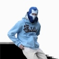 Miniatyrbillede 3 af 5: Full Zip Dame Hættetrøje Hættetrøje Løs Hip Hop Goth Couple Jacket White M