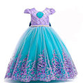 Miniatyrbild 1 av 3: Lilla sjöjungfrun Ariel Prinsessan Kostym Barnklänning För tjejer Cosplay Barn Karneval Födelsedagsfest Kläder Sjöjungfruklänning 5T(size 120) Mermaid D