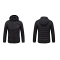 Miniatyrbilde 3 av 3: Oppvarmet jakke, Vinter utendørs Varm elektrisk oppvarming Coat, 8 varmesoner Black S